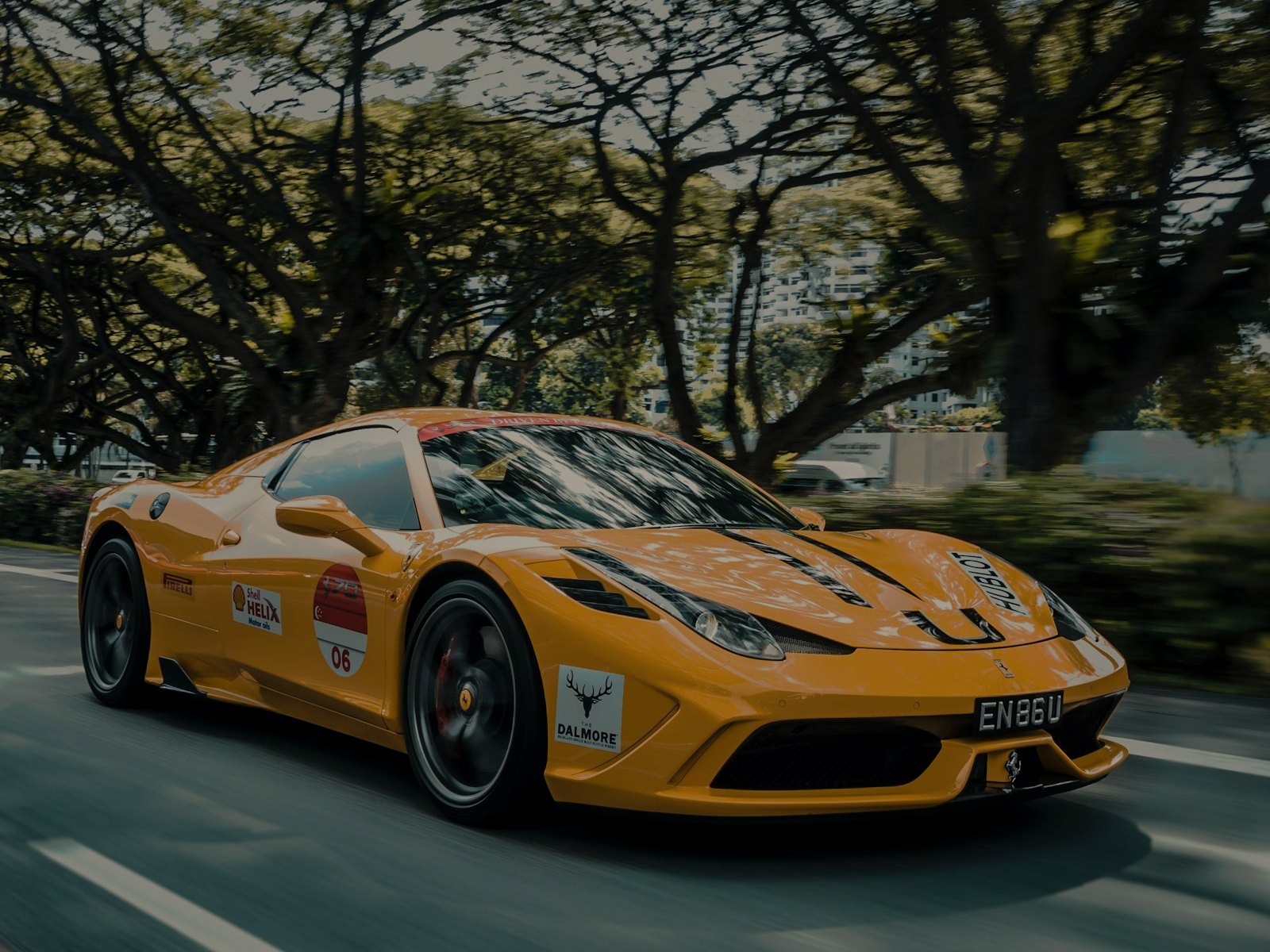 Exotic car on black